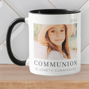 シンプルモダンシックカスタムFirst Communion Photo コーヒーマグカップ