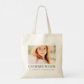 シンプルモダンシックカスタムFirst Communion Photo トートバッグ (裏面)