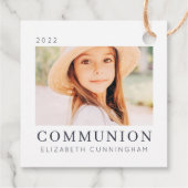 シンプルモダンシックカスタムFirst Communion Photo フェイバータグ (裏面)