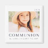 シンプルモダンシックカスタムFirst Communion Photo マグネット (正面)