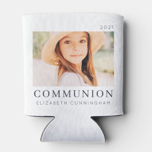 シンプルモダンシックカスタムFirst Communion Photo 缶クーラー (裏面)