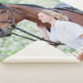 シンプルモダンシックパーソナライズされたペット馬写真 シェルパブランケット (3/4)