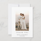 シンプルモダンシック結婚写真サンキューカード サンキューカード (正面)