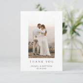 シンプルモダンシック結婚写真サンキューカード サンキューカード (スタンド正面)