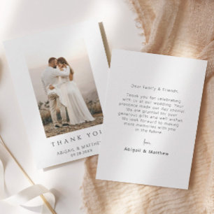 シンプルモダンシック結婚写真サンキューカード サンキューカード