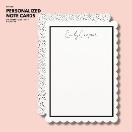 シンプルモダンシック黒白ホタテ ノートカード