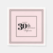 シンプルモダンシック30th誕生日パーティー スタンダードカクテルナプキン (正面)