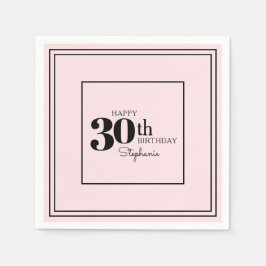 シンプルモダンシック30th誕生日パーティー スタンダードカクテルナプキン