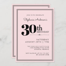 シンプルモダンシック・ピンクとブラック30歳の誕生日