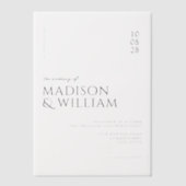 シンプルモダンシック・ブラック&ホワイト結婚ズ ベラム紙招待状 (正面)