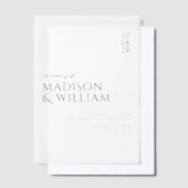 シンプルモダンシック・ブラック&ホワイト結婚ズ ベラム紙招待状 (オフセット)