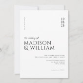 シンプルモダンシック・ブラック&ホワイト結婚ズ 招待状 (正面)