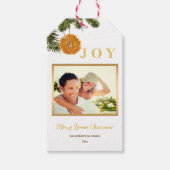 シンプルモダンシトラスメリークリスマスフォトホリデー ギフトタグ (正面)