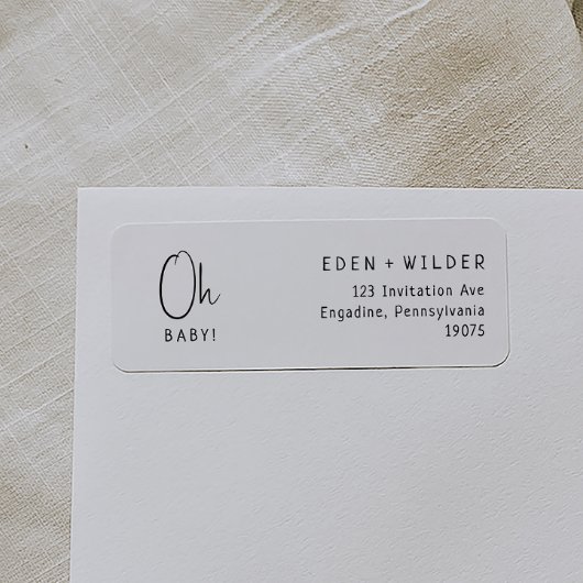 シンプルモダンシャワーOhベビー差出人住所 ラベル
