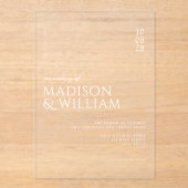 シンプルモダンシ結婚ック アクリル招待状 (正面)