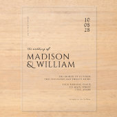 シンプルモダンシ結婚ック アクリル招待状 (正面)