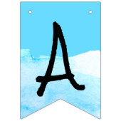 シンプルモダンスカイブルーウォーターカラーハッピーリタイア バンティングフラッグ (第2の旗)