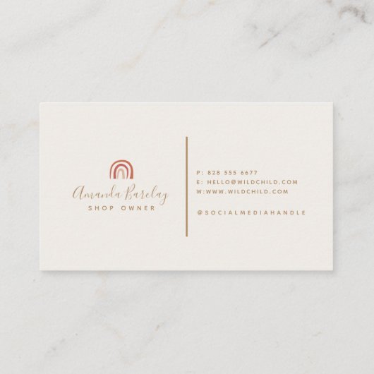 シンプルモダンスクリプトトレンディーレインボー 名刺 (裏面)