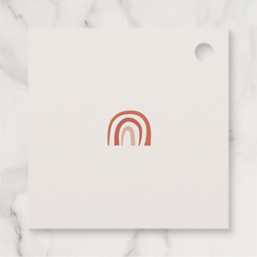 シンプルモダンスクリプトトレンディー抽象芸術レインボー フェイバータグ (裏面)