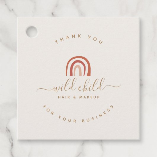 シンプルモダンスクリプトトレンディー抽象芸術レインボー フェイバータグ (正面)