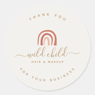 シンプルモダンスクリプトトレンディー抽象芸術レインボー ラウンドシール