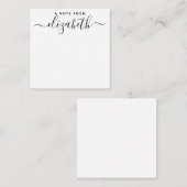 シンプルモダンスクリプト名から手書きメモ ノートカード (正面/裏面)