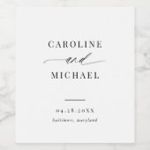 シンプルモダンスクリプト名結婚のワインラベル ワインラベル (シングルラベル)