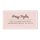 シンプルモダンスクリプト差出人住所 ラベル (正面)