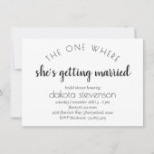 シンプルモダンスクリプト | 彼女が手に入れる結婚した場所 招待状 (正面)