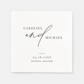 シンプルモダンスクリプ結婚ト名 スタンダードカクテルナプキン (正面)