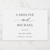 シンプルモダンスクリプ結婚ト名 スパークリングワインラベル (シングルラベル)