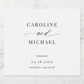 シンプルモダンスクリプ結婚ト名 スパークリングワインラベル (シングルラベル)