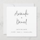 シンプルモダンスタイリッシュミニマ結婚リスト セーブザデート (正面)