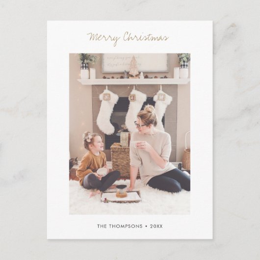 シンプルモダンスタイリッシュ写真クリスマス葉書 シーズンポストカード (正面)