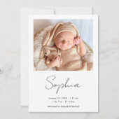 シンプルモダンスタイリッシュ台詞誕生 案内状 (正面)