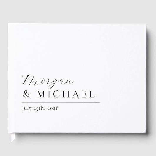 シンプルモダンスタイリッシュ名ミニマル結婚名 ゲストブック (正面)