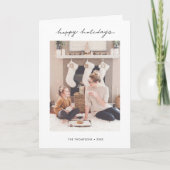 シンプルモダンスタイリッシュ折り畳み写真ホリデーカード シーズンカード (正面)