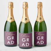 シンプルモダンスタイリッシュBurgundy卒業党 スパークリングワインラベル (ボトル)