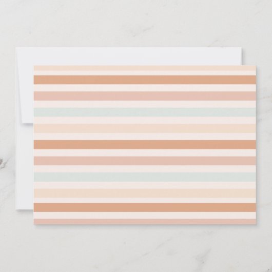 シンプルモダンストライプ男の赤ちゃん誕生発表 招待状 (裏面)