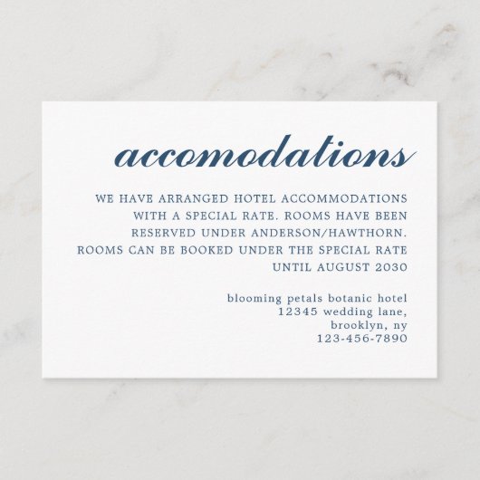 シンプルモダンス結婚トの宿泊施設 エンクロージャーカード (正面)