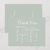 シンプルモダンセージグリーンタイポグラフィサンキューカード サンキューカード (正面/裏面)