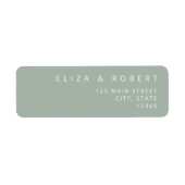 シンプルモダンセージ結婚グリーン差出人住所 ラベル (正面)