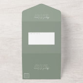 シンプルモダンセージ緑 オールインワン招待状 (外側)