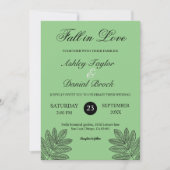 シンプルモダンセージ葉素朴秋の結婚式 招待状 (正面)