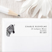 シンプルモダンゼブラパーソナライズされた差出人住所 ラベル (インサイチュ)