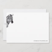 シンプルモダンゼブラパーソナライズされた文具 ノートカード (正面)