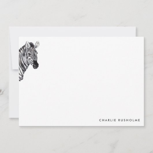 シンプルモダンゼブラパーソナライズされた文具 ノートカード (正面)