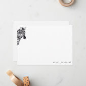 シンプルモダンゼブラパーソナライズされた文具 ノートカード (正面/裏面インサイチュ)
