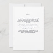 シンプルモダンタイポグラフィをテーマにした結婚カラーウェイ 招待状 (裏面)