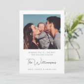 シンプルモダンタイポグラフィカスタムあいさつ写真 シーズンカード (スタンド正面)